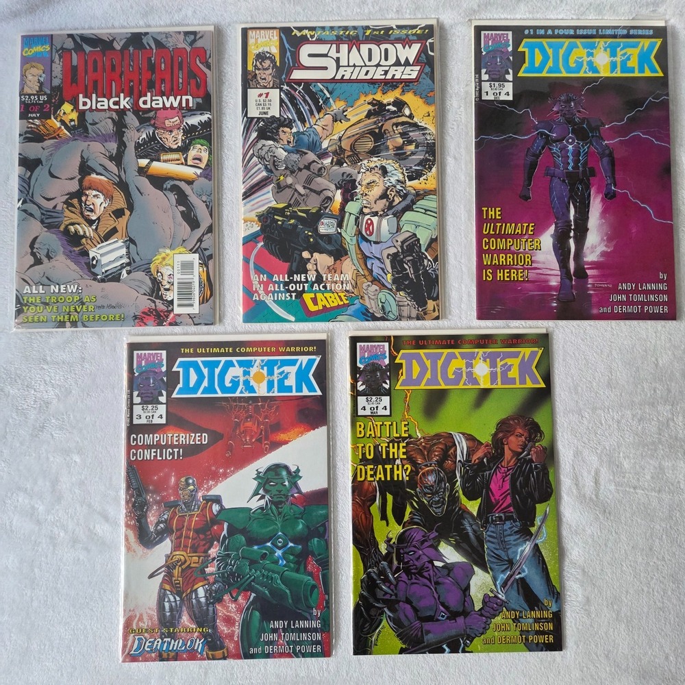 Marvel UK Lot | Warheads Black Dawn #1, Shadow Riders #1, Digitek #1 3 4